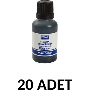 20 Adet Istampa Mürekkebi 30 cc Kaşe Mürekkebi Mavi