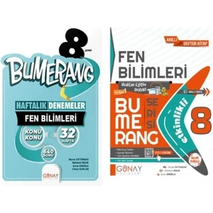 Günay Yayınları 8. Sınıf 32 Haftalık Bumerang Fen Bilimleri Deneme+Bumerang Etkinlikli