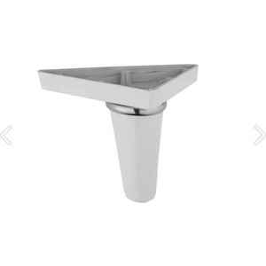 Sena Beyaz Krom Çizgili Mobilya Ayağı Koltuk Çekyat Chester Baza Kanepe Ayağı 12 cm 10 Adet