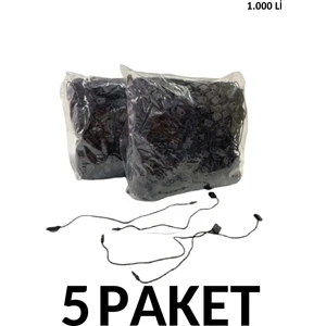 5  Paket (5.000 Adet) Kilitli Etiket Ipi Siyah  Renk