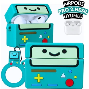 Airpods Pro 2.nesil Uyumlu Bmo Figürlü Sevimli Koruyucu Silikon Kılıf, Darbe Emici Kılıf
