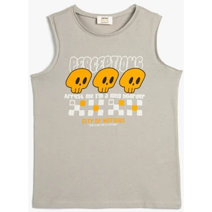 Atlet Kurukafa Baskılı Kolsuz Pamuklu