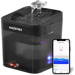 WF004 Akıllı Kedi Köpek Su Sebili Su Şelalesi Su Pınarı, Uv Su Filtrelemeli - Smart Wifi - Tuya App, Ultra Sessiz, Siyah