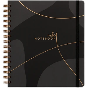 Matt Notebook 19X21 cm Kare Lastikli Spiralli Sert Kapak Not Defteri Çizgili