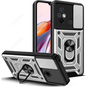 Xiaomi Redmi 12C Kılıf Yüzüklü Sürgülü Kamera Korumalı Pars