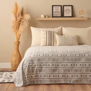 Bella Maison Anchal Pamuklu Tek Kişilik Baskılı Pike Antrasit (150X220 Cm)