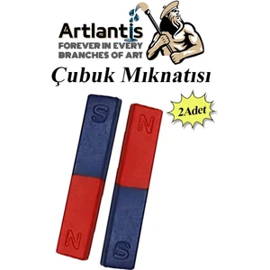 Çubuk Mıknatıs Deney Malzemesi 2 Adet Okul Projeleri Için I Şekilli Çubuk Mıknatıs Kırmızı Mavi Boyalı