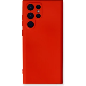 Bilişim Aksesuar Samsung Galaxy S22 Ultra Kılıf Nano Içi Kadife  Silikon - Kırmızı