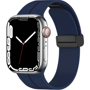 Apple Watch 42 mm Silikon Kordon Metal Mıknatıslı Toka Tasarımlı Şık Spor Pratik Kullanım