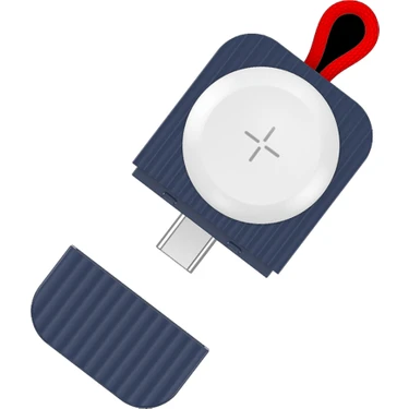 Rock W26 Apple Watch Magsafe Taşınabilir USB Şarj Cihazı Mavi (