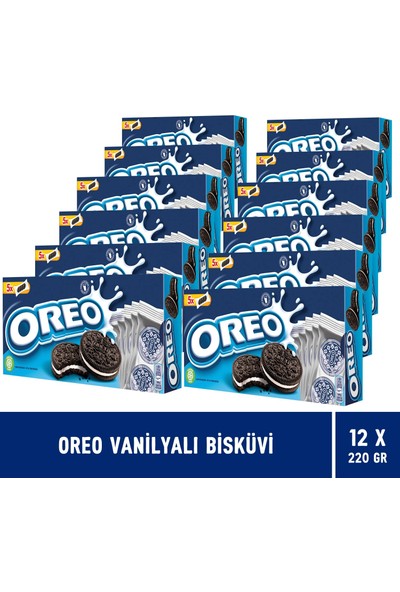 Oreo Vanilyalı Bisküvi 220 gr - 12 Adet