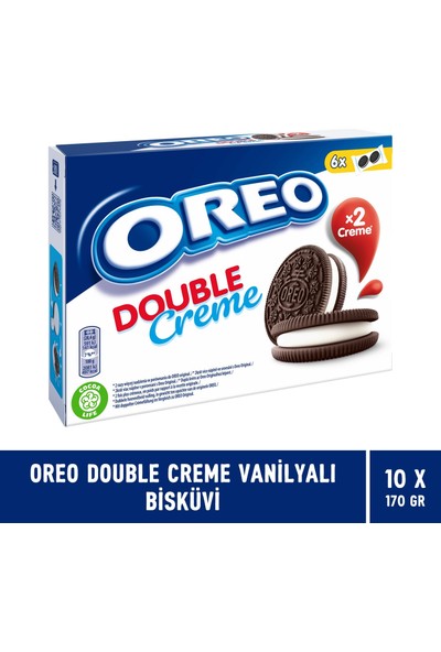 Oreo Double Krema Vanilyalı Bisküvi 170 gr - 10 Adet