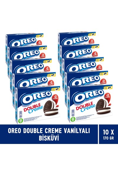Oreo Double Krema Vanilyalı Bisküvi 170 gr - 10 Adet