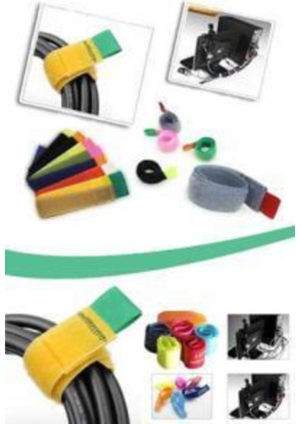 Kablo Düzenleyici Toparlayıcı Cırtlı Bant Kablo Bağı (6 Adet) modelleri