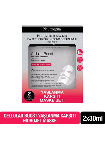 Cellular Boost Hidrojel Maske, 30 ml X2