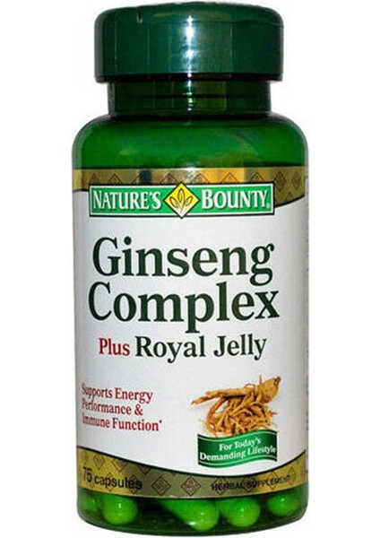 Natures Bounty Ginseng Complex Plus Royal Jelly Takviye Edici Gıda 75 Kapsül