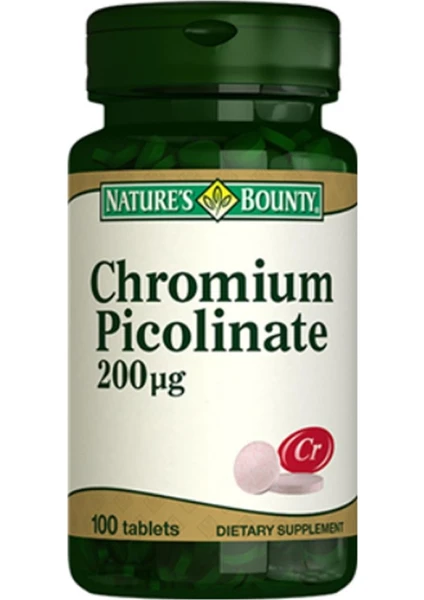 Nature's Bounty Chromium Picolinate 200mcg 100 Tablet