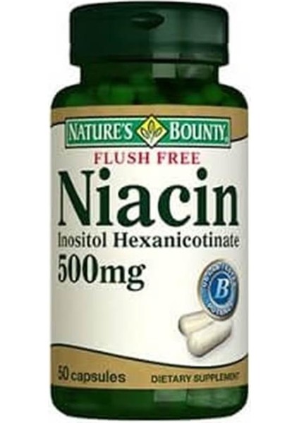 Natures Bounty Flush Free Niacin 500 Mg Takviye Edici Gıda 50 Kapsül
