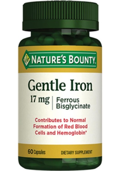 Natures Bounty Gentle Iron 17 Mg Takviye Edici Gıda 60 Kapsül