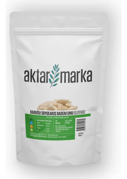 Aktar Marka Kabuğu Soyulmuş Badem Unu Glutensiz 1 kg