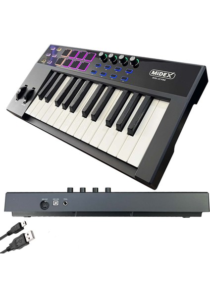 Midi-25 Pro Midi Klavye 25 Tuşlu Midi Keyboard 8 Pad