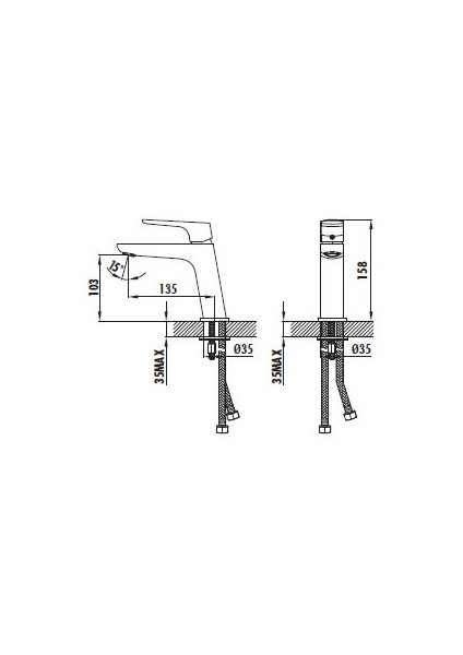 Sp1500 Slope Lavabo Bataryası Krom