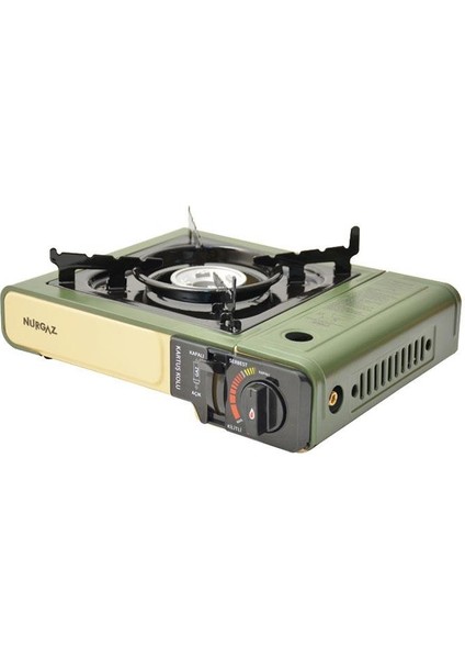 Nurgaz NG501 Tekli Portatif Kamp Ocak - Haki (Tüp Bağlantılı)