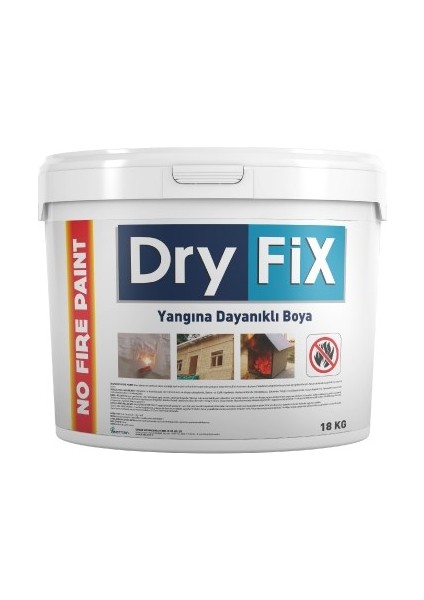 18 kg Beyaz No-Fire Paint Alev Almayan Yanmaz Boya Yangın Geciktiric1
