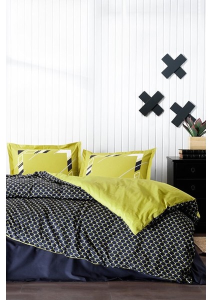 Kudonta Çift Kişilik Battaniyeli Nevresim Takımı Yeşil