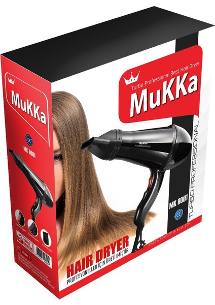 MK-9001 Turbo Profesyonel 2500 W Saç Kurutma Makinası