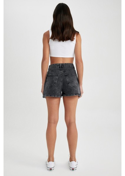 Mom Fit Yüksek Bel Jean %100 Pamuk Şort A2629AX23SM