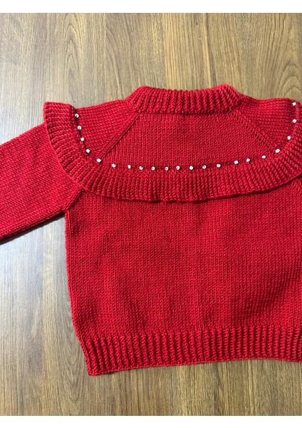 El Örgüsü Incili Kırmızı Bebek Takımı