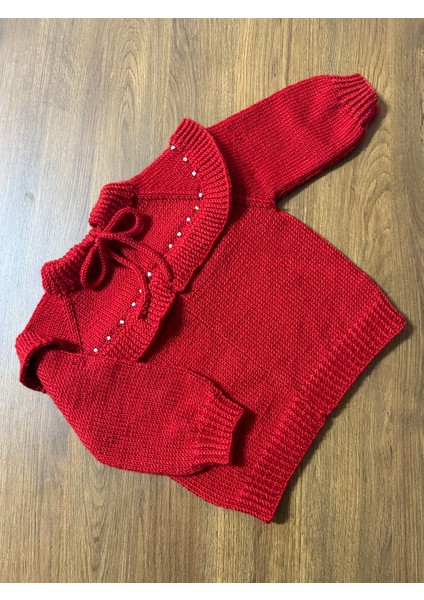 El Örgüsü Incili Kırmızı Bebek Takımı