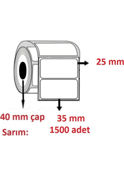 25X35 Kuşe Etiket( 1500LÜ )