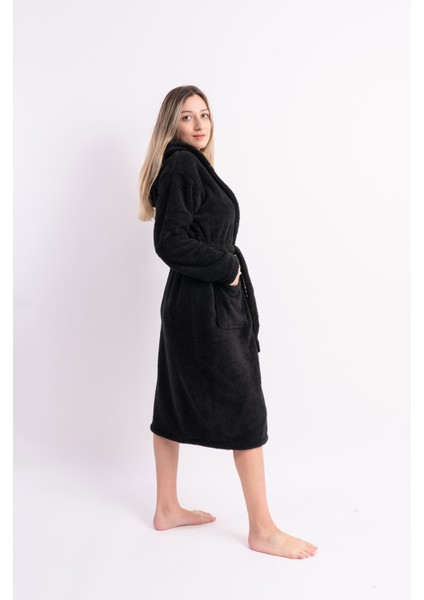 Uzun Kapüşonlu Unisex Welsoft Peluş Sabahlık modelleri