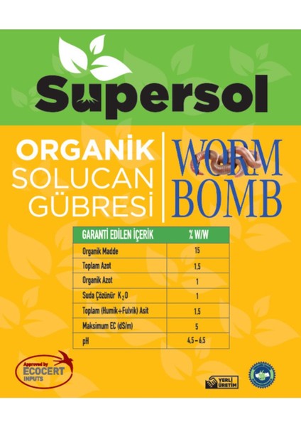 Wormbomb 1lt Organik Sıvı Solu-Can Gübresi