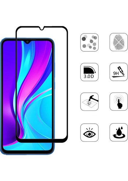 Xiaomi Redmi 12C Uyumlu Tam Kaplayan Şeffaf Davin Seramik Ekran Koruyucu Kırılmaz Cam Siyah