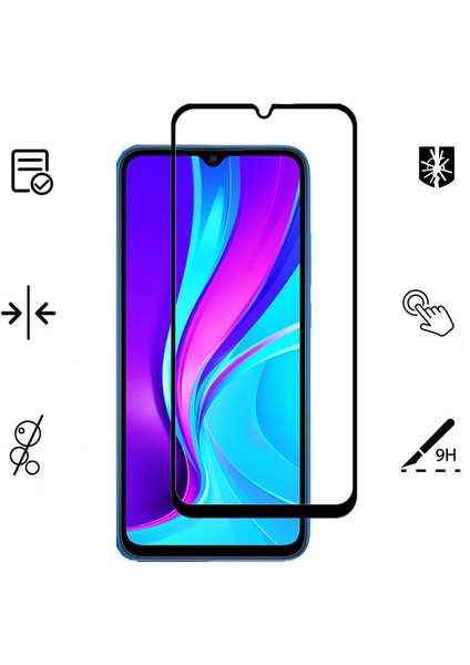 Xiaomi Redmi 12C Uyumlu Tam Kaplayan Şeffaf Davin Seramik Ekran Koruyucu Kırılmaz Cam Siyah