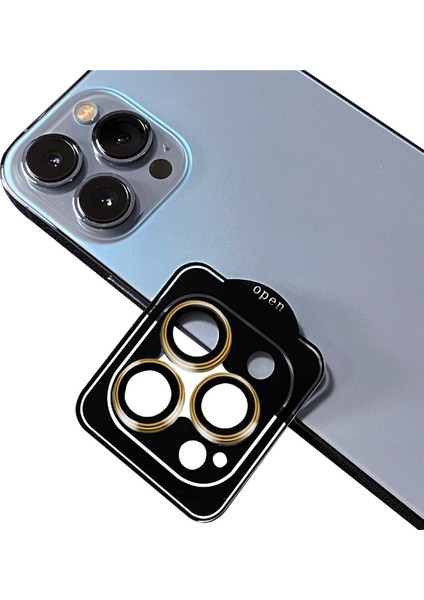 Apple iPhone 13 Pro Safir Kamera Lens Koruyucu CL-11 Altın