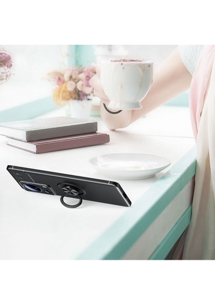Xiaomi Mi 13 Lite Kılıf Autofocus Shockprof Ravel Yüzüklü Standlı Slikon Kapak Siyah fiyatları