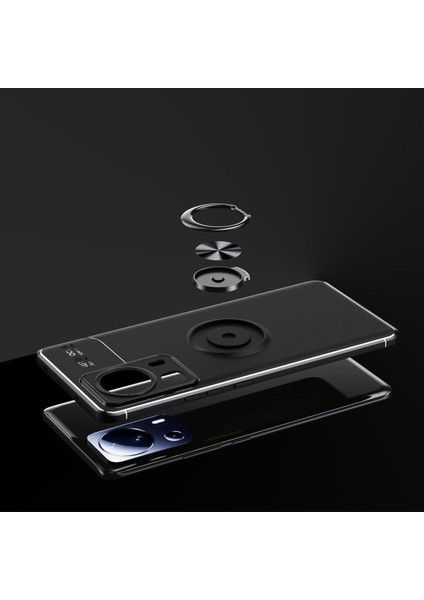 Xiaomi Mi 13 Lite Kılıf Autofocus Shockprof Ravel Yüzüklü Standlı Slikon Kapak Siyah indirimleri
