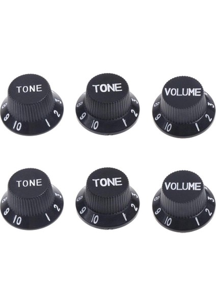 6 Adet Siyah Gövde Elektro Gitar Kontrol Düğmesi Hacim Düğmeleri (Yurt Dışından)