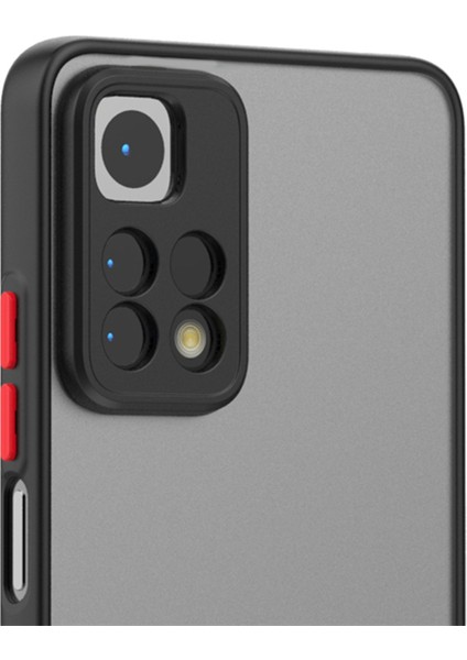 Case 4U Xiaomi Redmi Note 11 Pro 5g Kılıf Kamera Korumalı Mat Renkli Buzlu Hux Silikon Lacivert