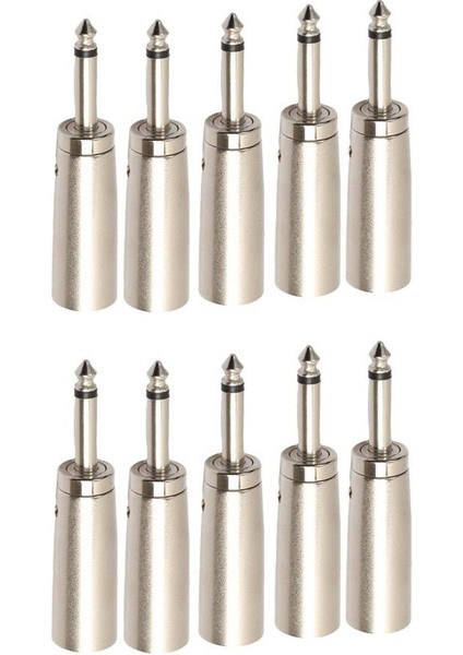 10X Xlr 3 Pimli Erkek Ila 1/4 Inç Erkek Soket Ses Adaptörü Dönüştürücü Konektörü (Yurt Dışından)