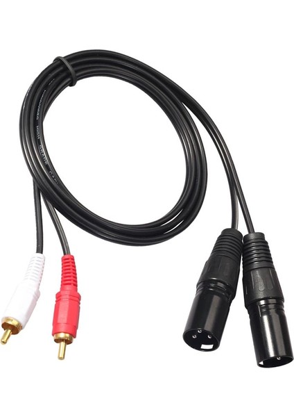 2 Xlr Erkek Fişi 2 x Fono Fonos Rca Fiş Kablo Adaptör (Yurt Dışından)
