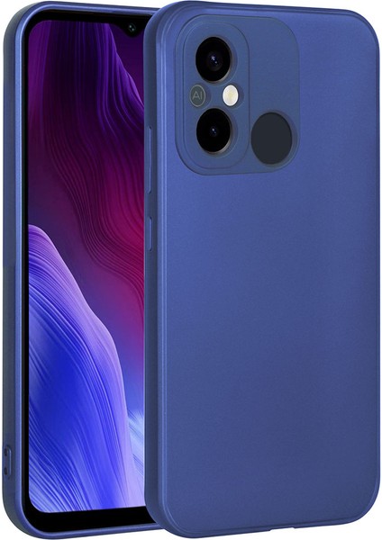Xiaomi Redmi 12C Kılıf Kamera Korumalı Klasik Mat Renkli Yumuşak Premier Silikon Saks Mavi