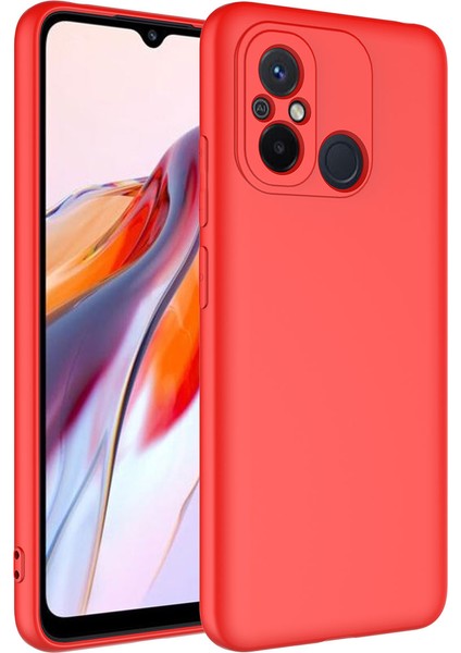 Xiaomi Redmi 12C Kılıf Kamera Korumalı Içi Kadife Logosuz Mara Lansman Silinebilir Arka Kapak Kırmızı