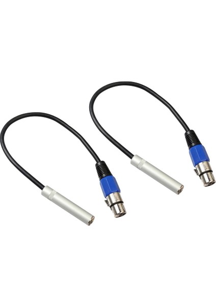 2 Adet Dengeli 3 Pimli Xlr Dişi 6.35MM Dişi Stereo Ses Kablosu (Yurt Dışından)