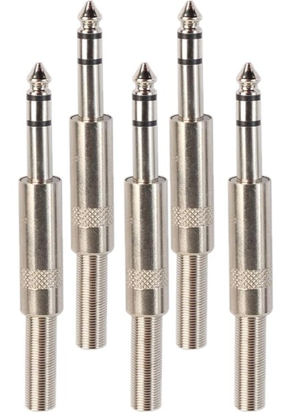 5 Adet 1 / 4inch Erkek - Hoparlör Kablo Konektörü Dönüştürücü Mikrofon Kadın (Yurt Dışından)