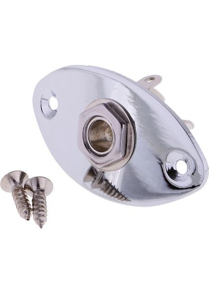Elektro Gitar Bas Gümüş Için 2x Oval Girintili Çıkış Girişi Jak Tapası Soketi 2 Adet (Yurt Dışından)